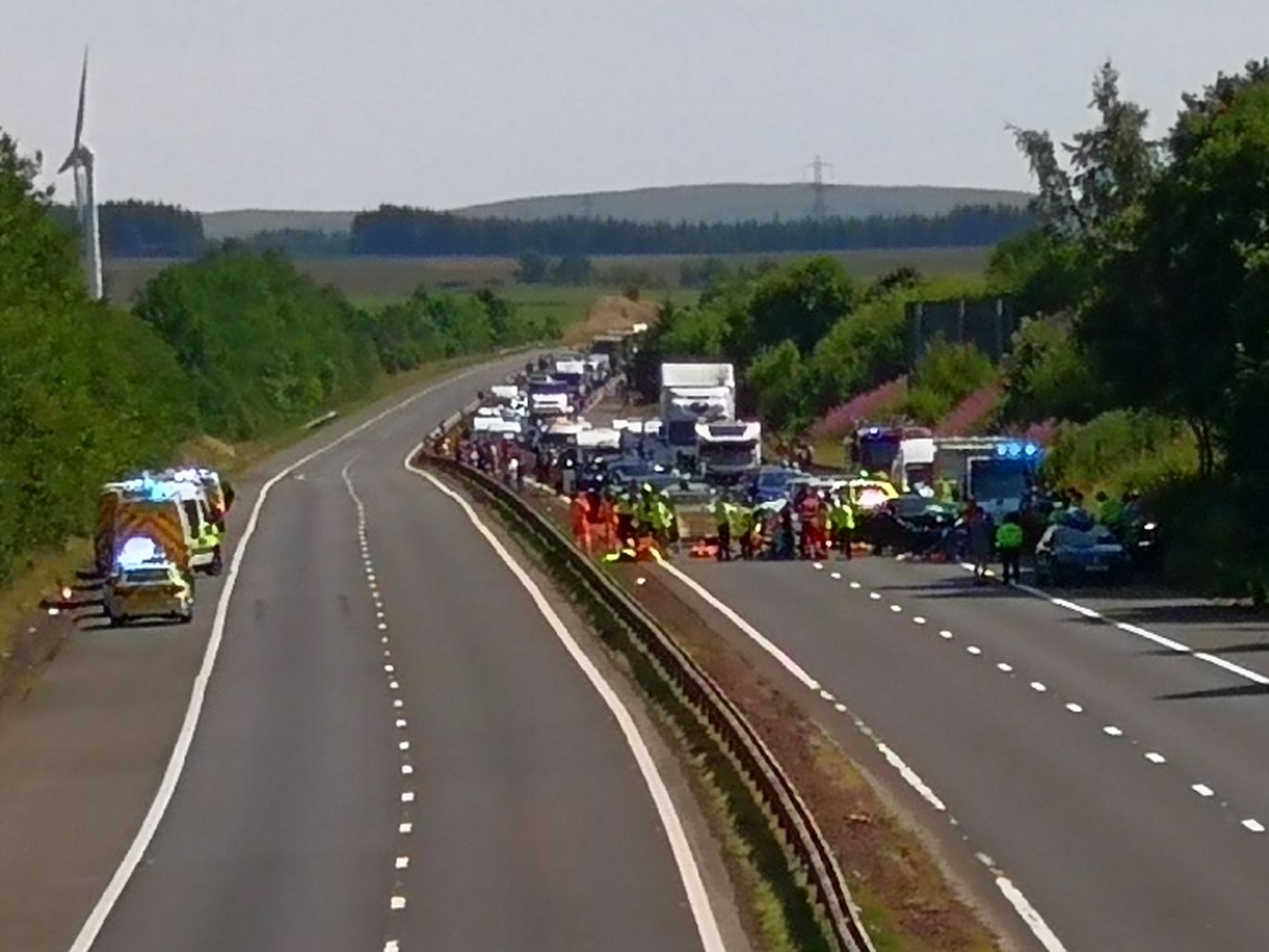 M74 Closed Between Junction 10 And 11 Near Lesmahagow After Multi m74-closed-between-junction-10-and-11-near-lesmahagow-after-multi
